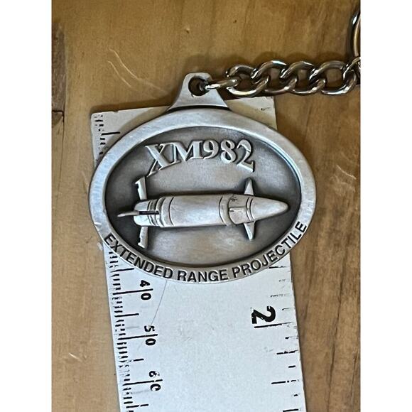XM982 Excalibur Artillery Shell Keychain 2” Key Ring Military Defense Raytheon - Picture 3 of 4